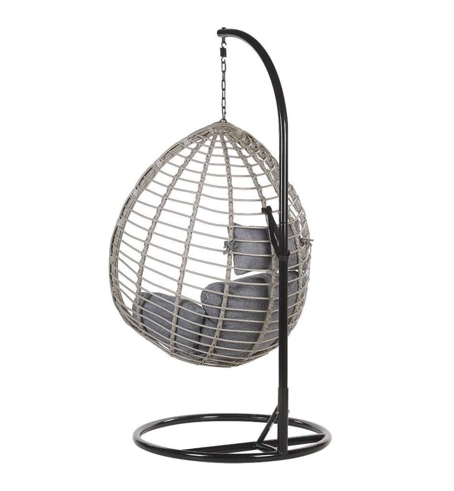 Hanging Chair with Stand TOLLO PE Rattan Grey