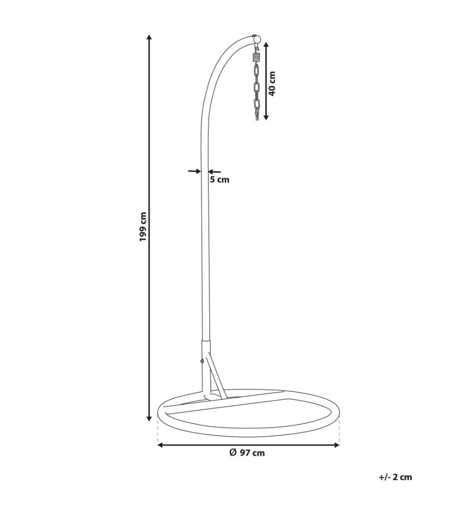 Support pour fauteuil suspendu STAN Métal Noir