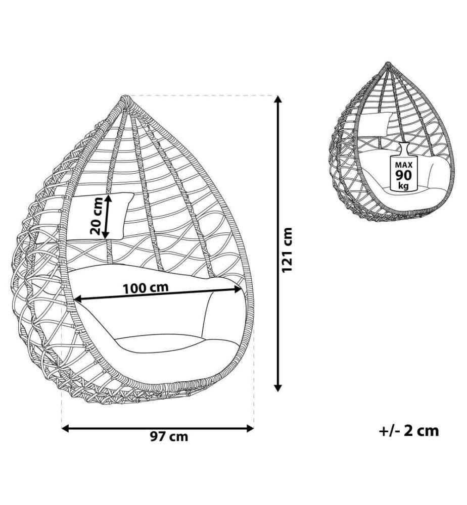 Hängesessel ARSITA Polyrattan Naturfarben