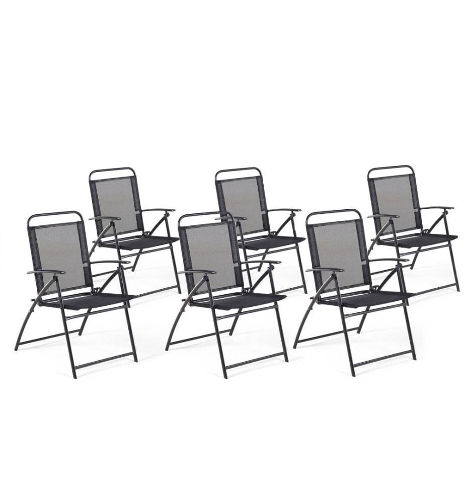 Gartenstuhl 6er Set LIVO Metall Schwarz