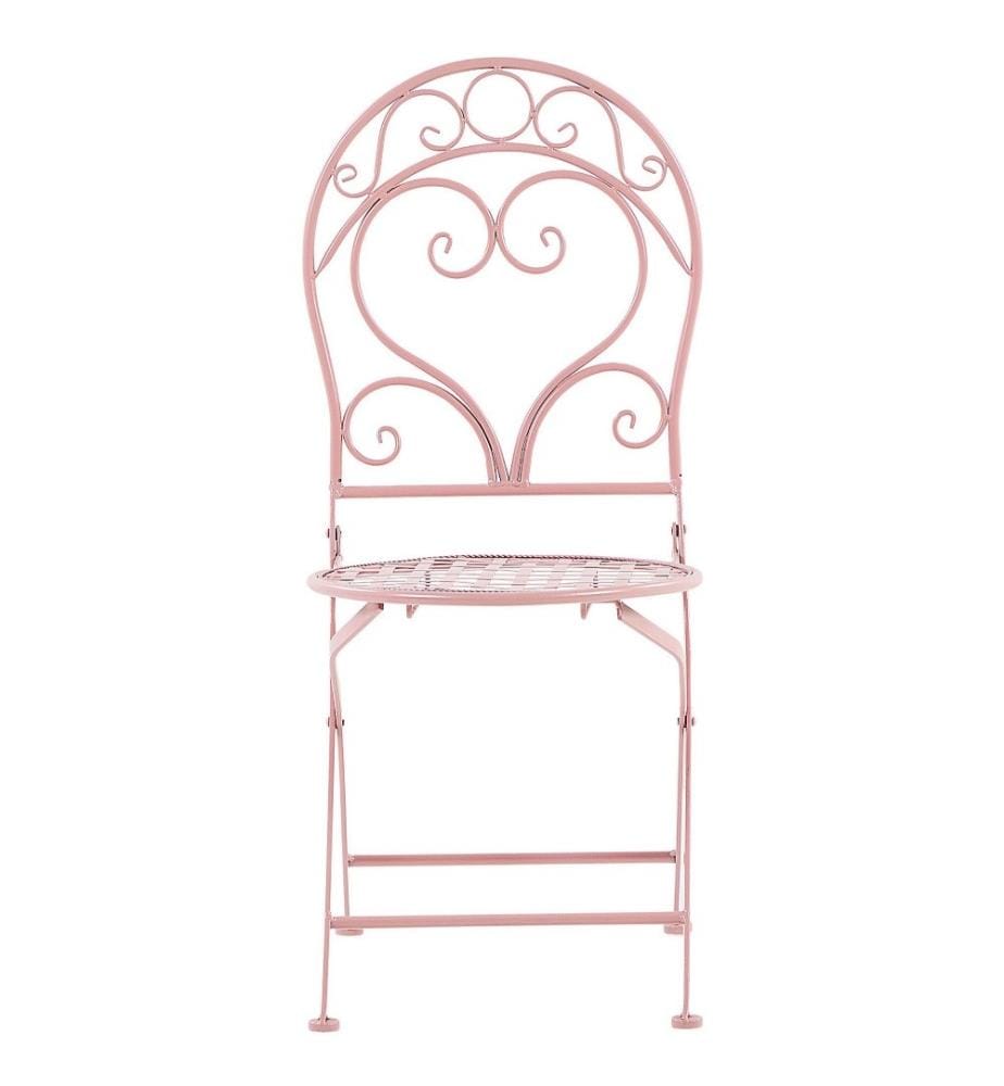 Lot de 2 chaises de jardin ALBINIA Métal Rose