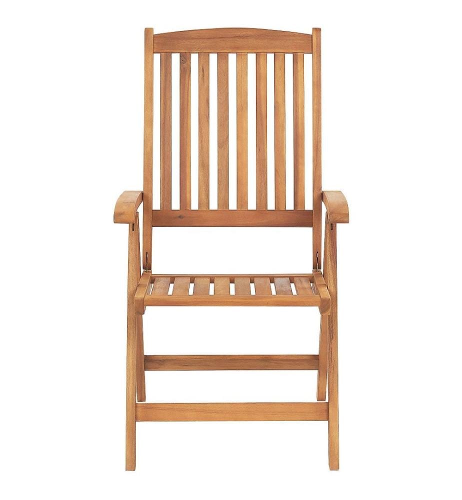 Lot de 2 chaises de jardin avec coussins JAVA Acacia Bleu