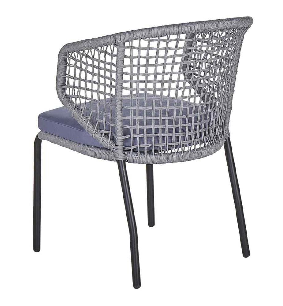Set mit 2 Stühlen und Sitzkissen PALMI Metall Grau