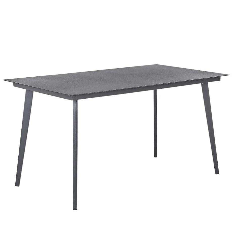 Table de salle à manger de jardin MILETO 140 cm 80 cm Verre Gris