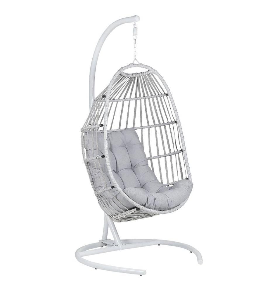 Fauteuil suspendu avec support SESIA Polyrotin Gris clair