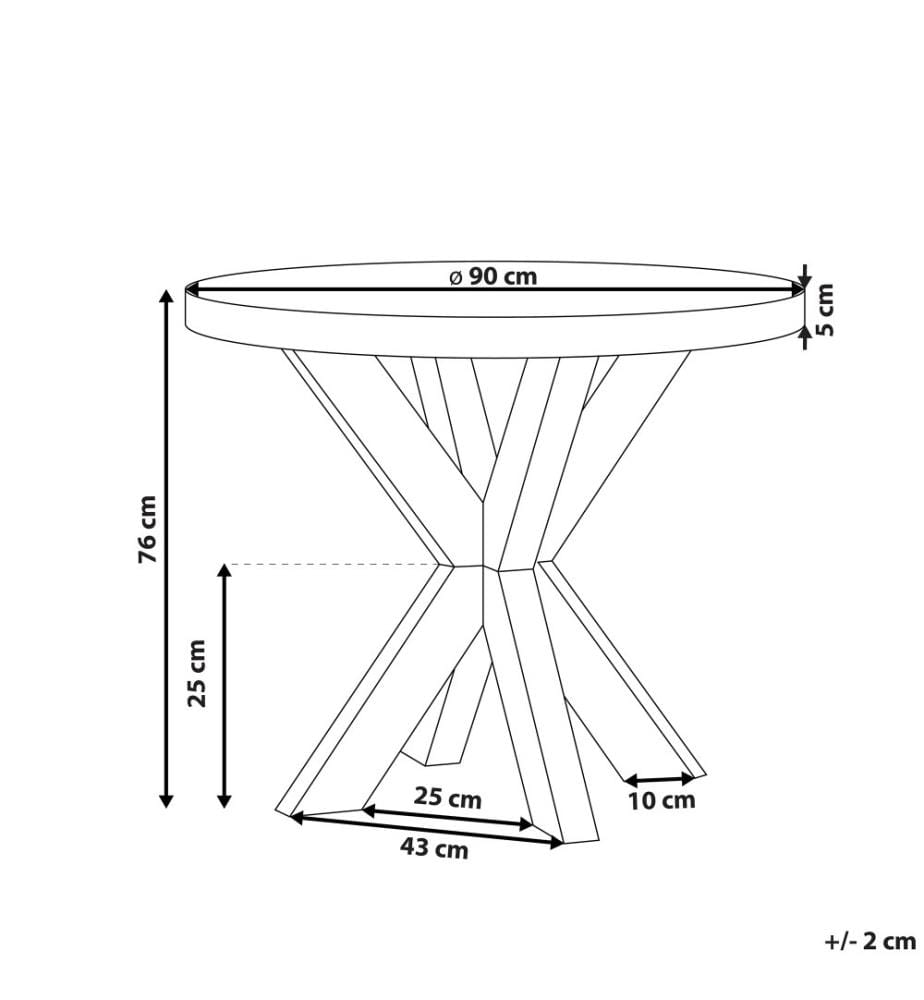 Gartentisch OLBIA 90 cm 90 cm Beton Grau