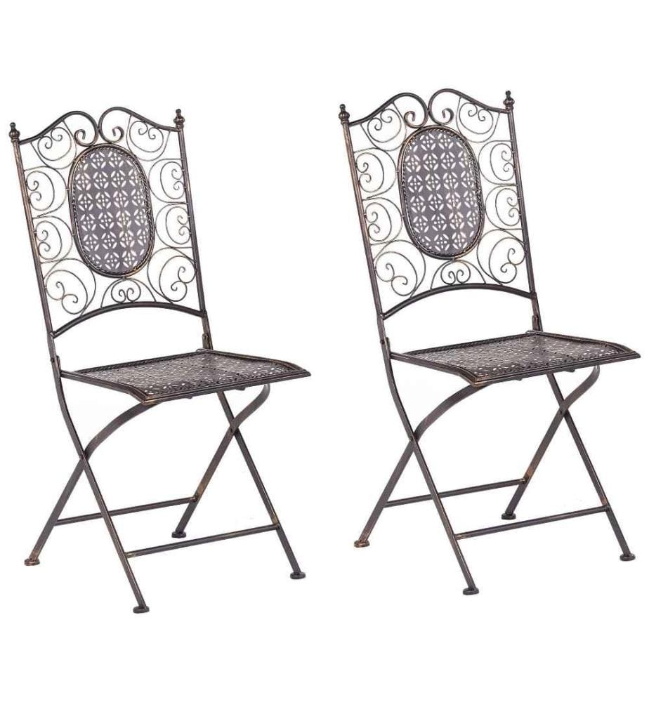 Gartenstuhl 2er Set BORMIO klappbar Metall Schwarz
