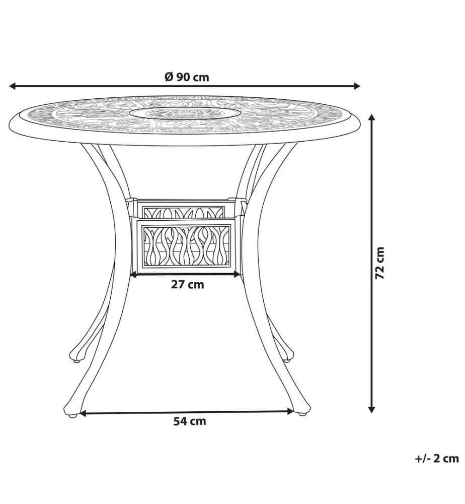 Outdoor Bistrotisch ANCONA 90 cm 90 cm Metall Cremeweiss