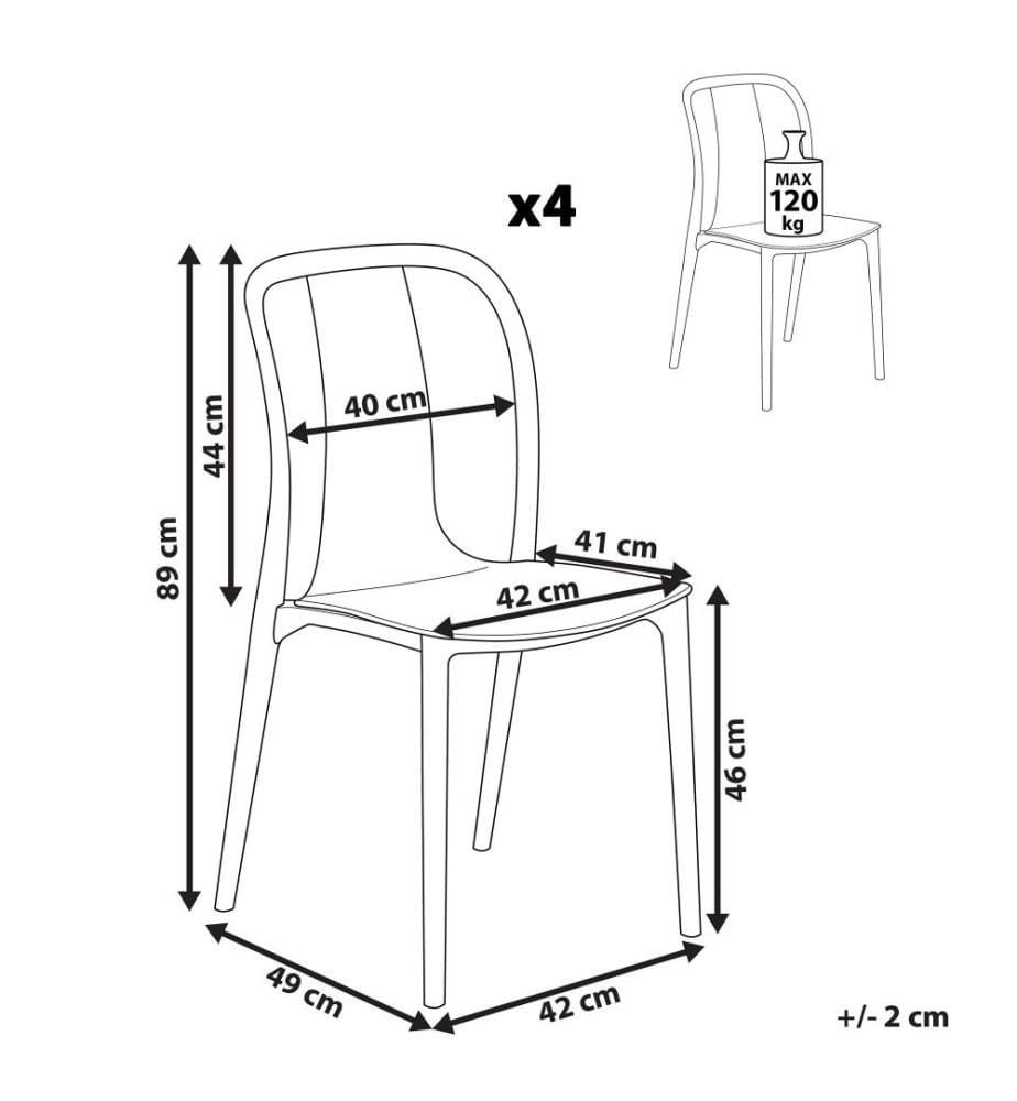 Lot de 4 chaises de jardin SPEZIA Blanc