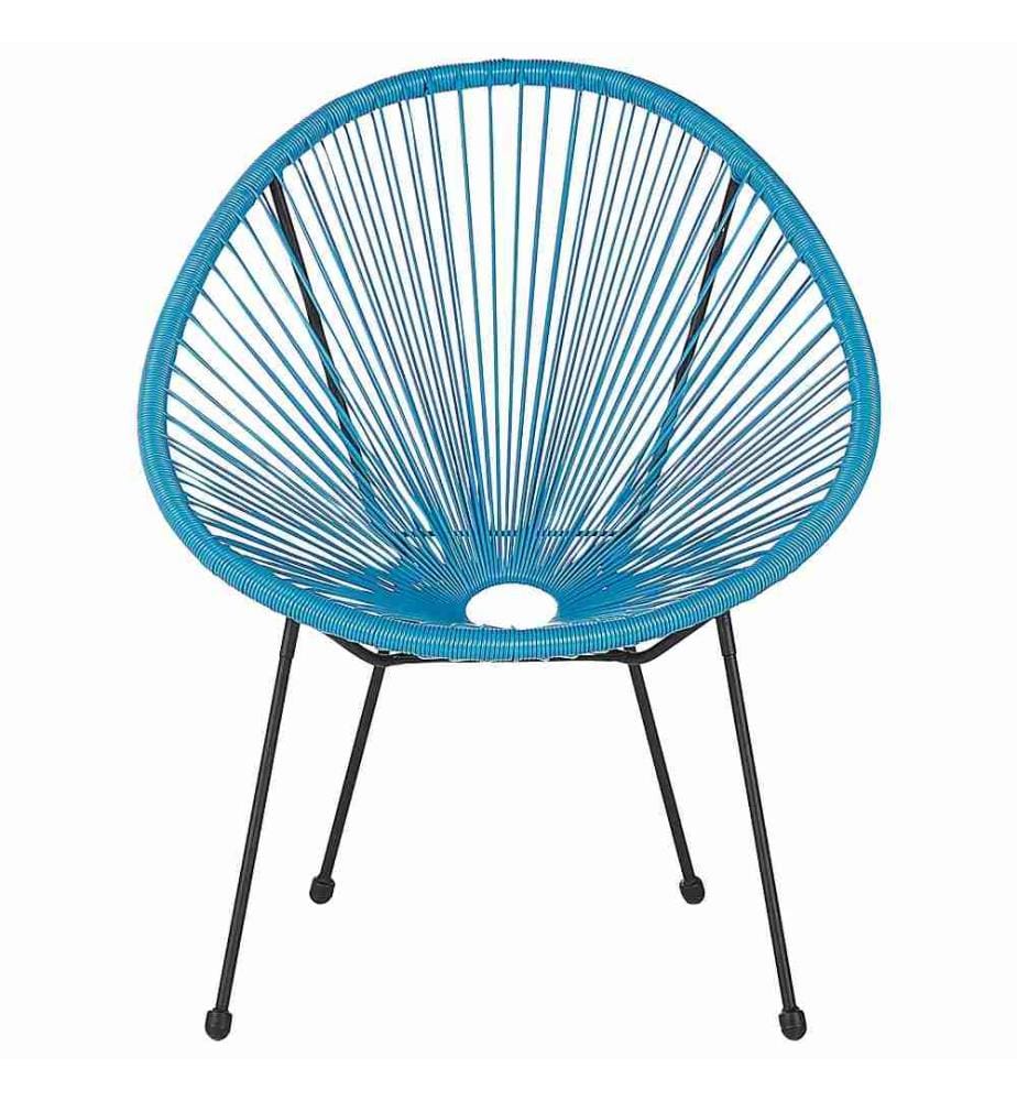 Gartenstuhl 2er Set ACAPULCO II Polyrattan Blau