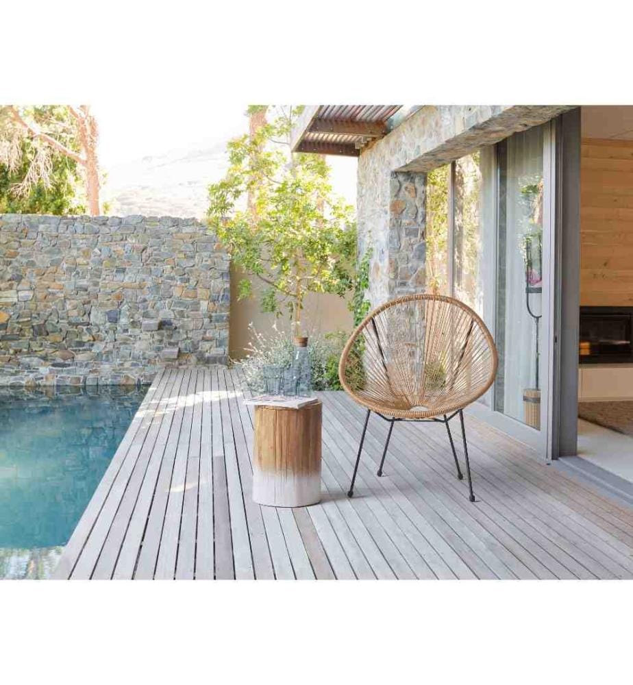 Chaise de jardin ACAPULCO II Polyrotin Naturel