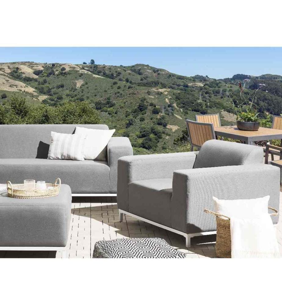 Set of 2 Garden Armchairs ROVIGO Fabric Grey