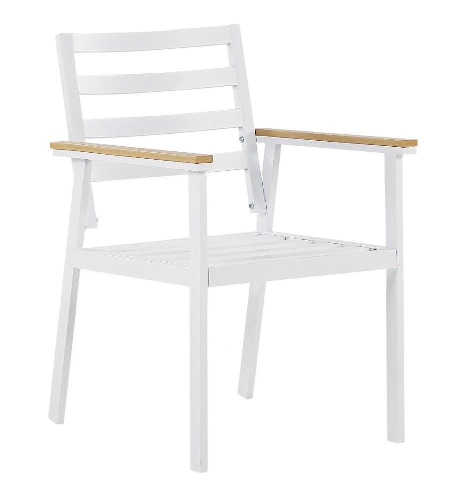 Set mit 4 Stühlen und Sitzkissen CAVOLI Metall Beige