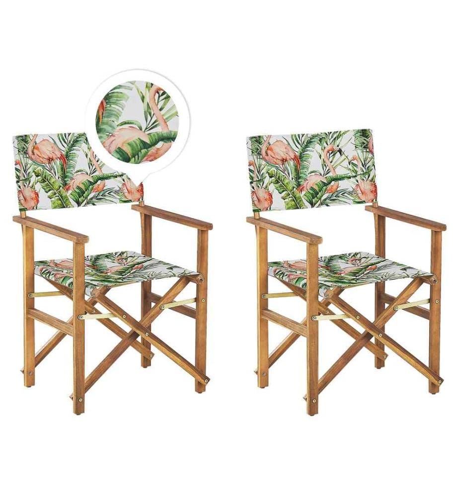 Lot de 2 chaises de jardin CINE Acacia Rose