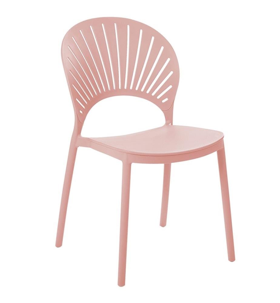 Lot de 4 chaises de jardin OSTIA Rose pastel