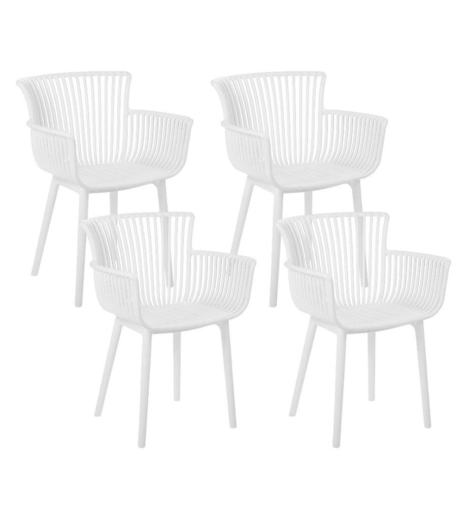 Gartenstuhl 4er Set PESARO Weiss