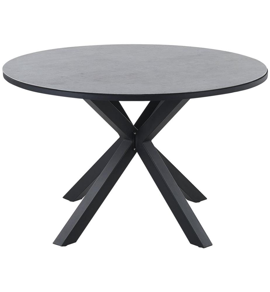 Table de salle à manger de jardin MALETTO 120 cm 120 cm Verre Gris