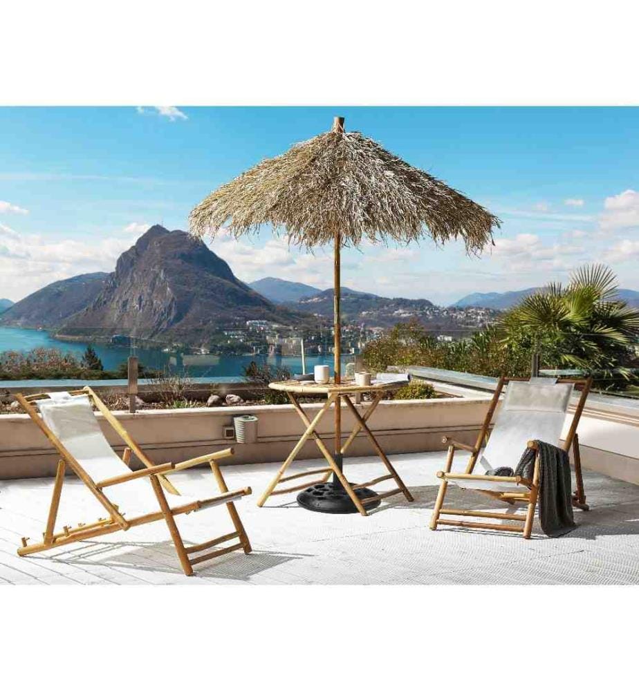 Table bistrot MOLISE 85 cm 85 cm Bambou Marron clair