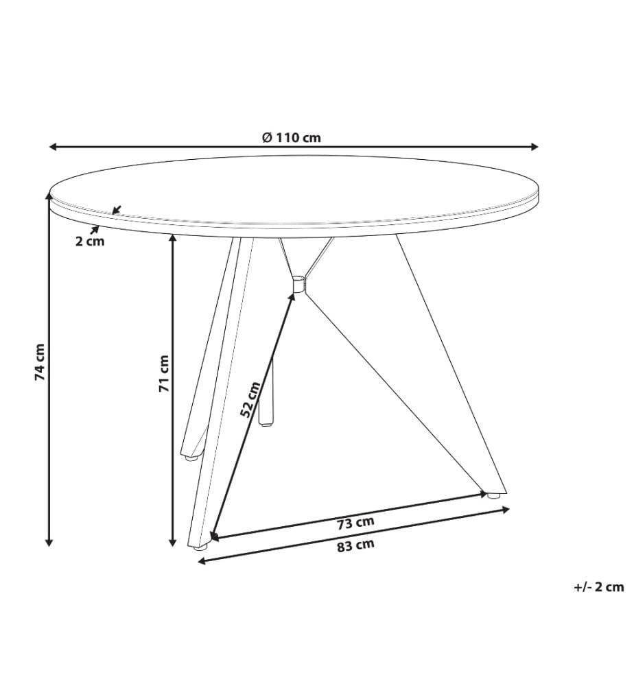 Gartentisch OLMETTO 83 cm 110 cm Glas Schwarz