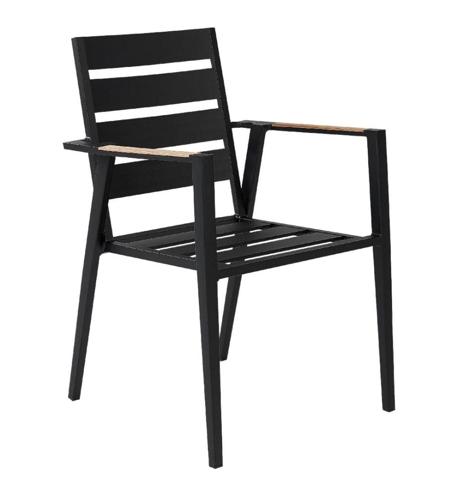Set mit 4 Stühlen und Sitzkissen TAVIANO Metall Schwarz