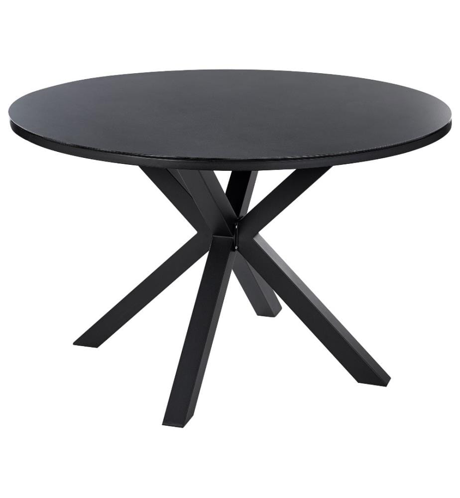 Gartentisch MALETTO 120 cm 120 cm Glas Schwarz