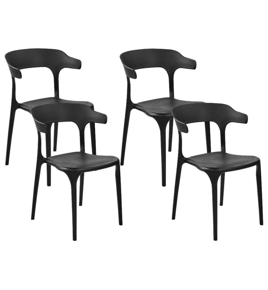 Gartenstuhl 4er Set GUBBIO Schwarz