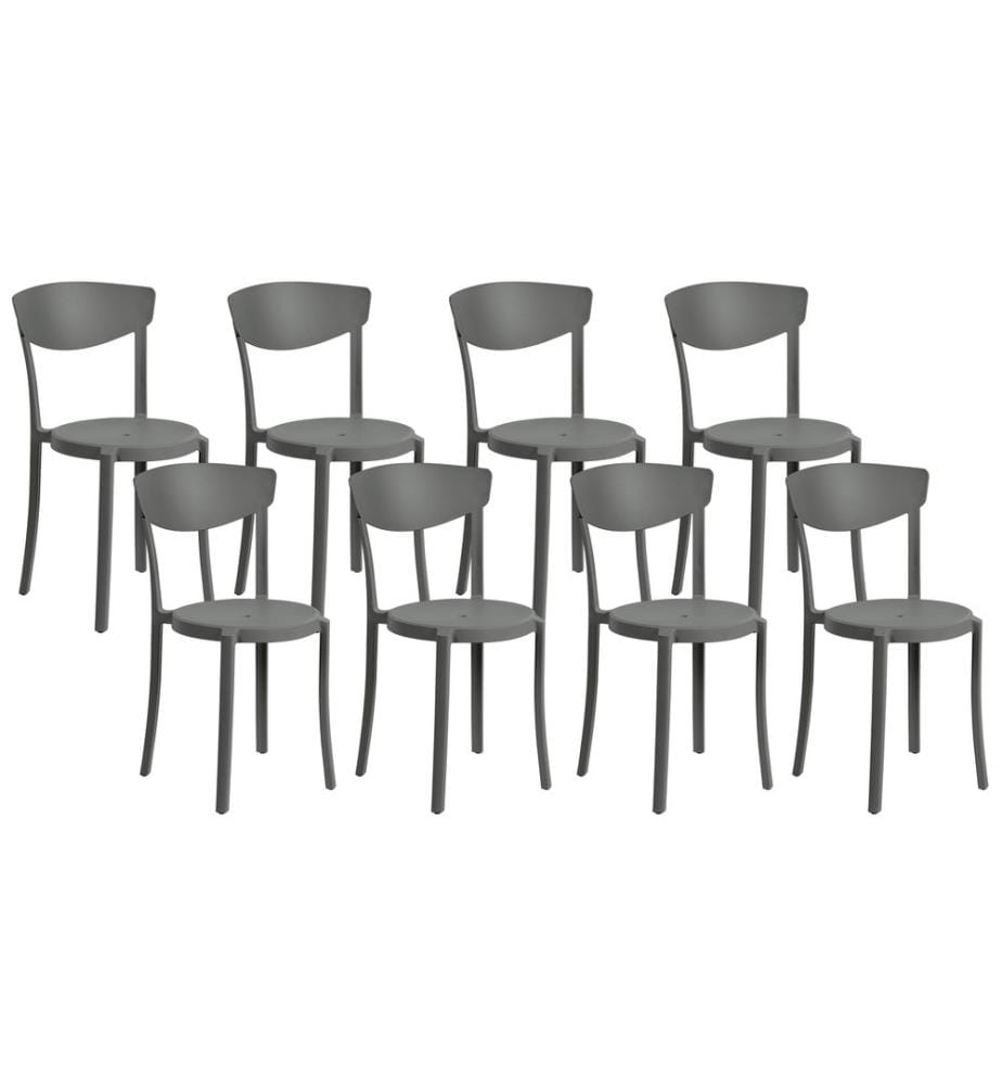 Esszimmerstuhl 8er Set VIESTE Dunkelgrau