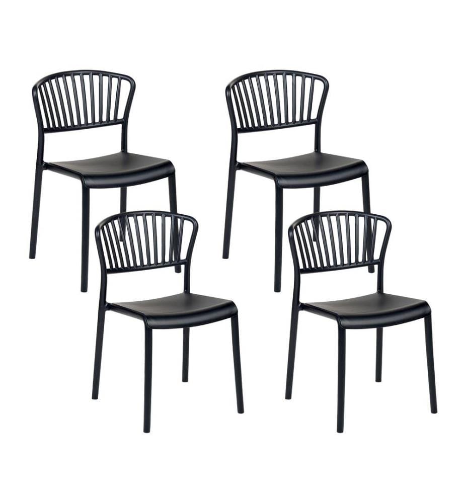 Gartenstuhl 4er Set GELA Schwarz