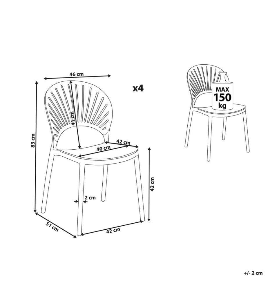 Gartenstuhl 4er Set OSTIA Weiss