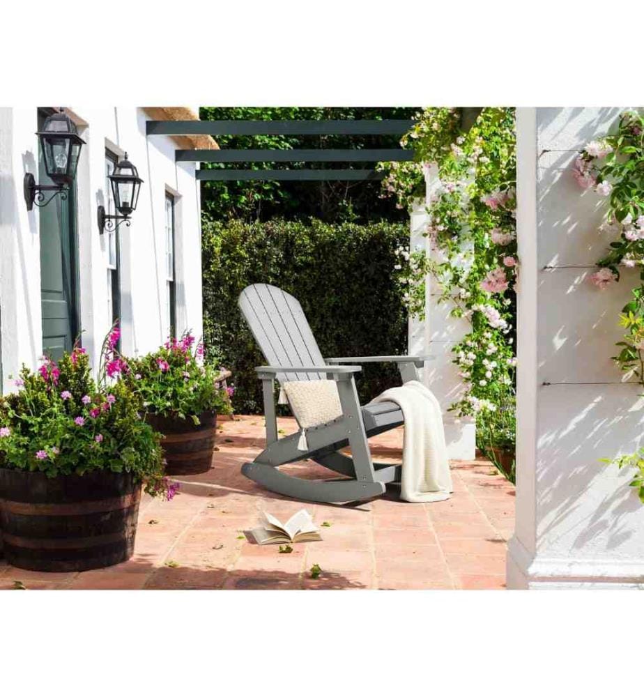 Garten-Schaukelstuhl ADIRONDACK Hellgrau