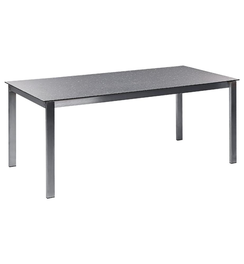 Gartentisch COSOLETO 180 cm 90 cm Glas Schwarz