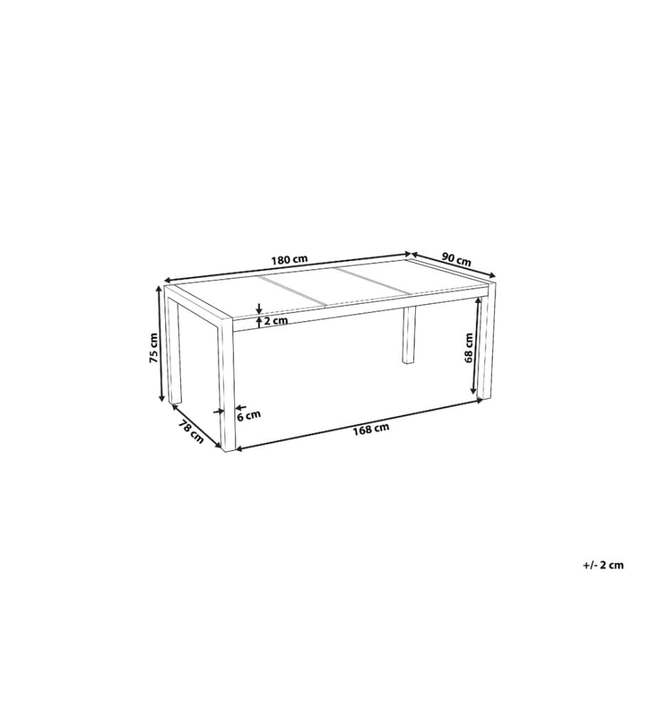 Gartentisch COSOLETO 180 cm 90 cm Glas Weiss
