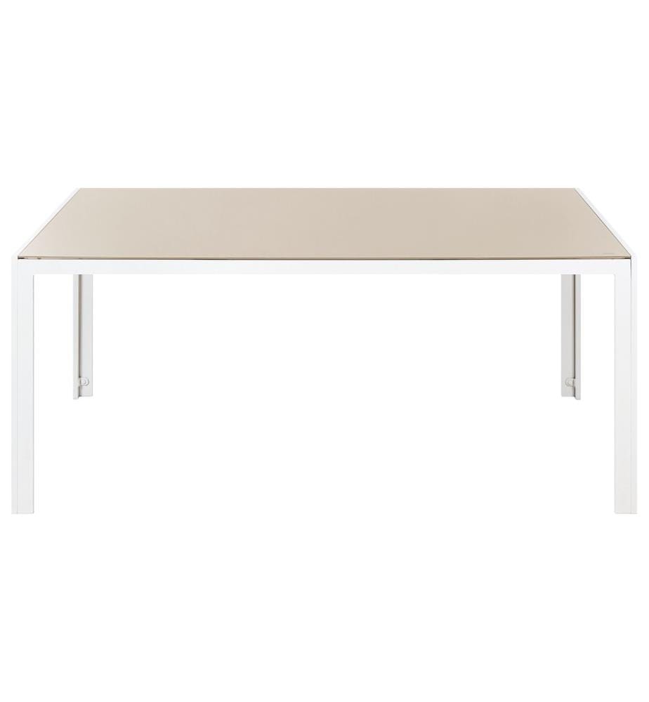 Gartentisch CATANIA 160 cm 91 cm Glas Beige
