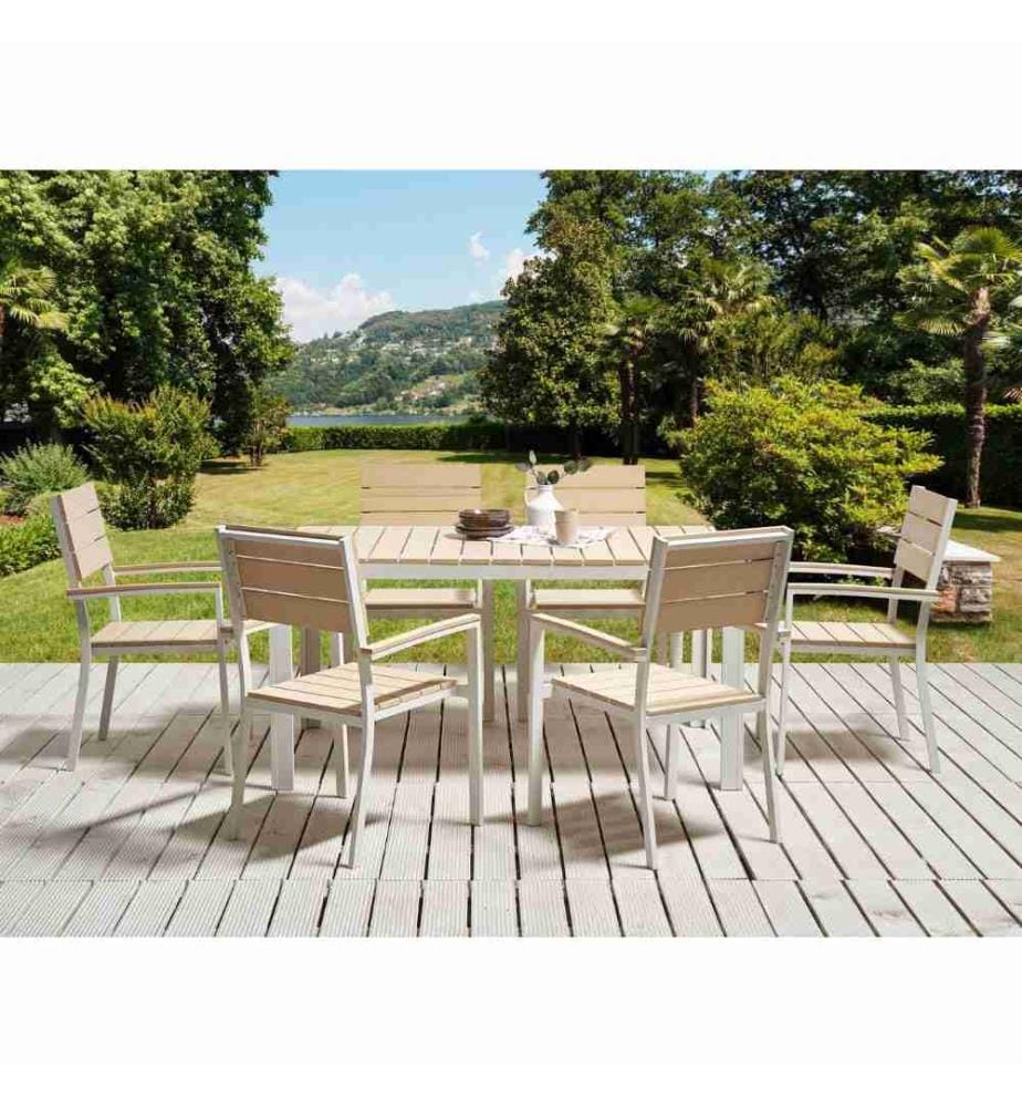 Gartenstuhl 6er Set COMO Beige