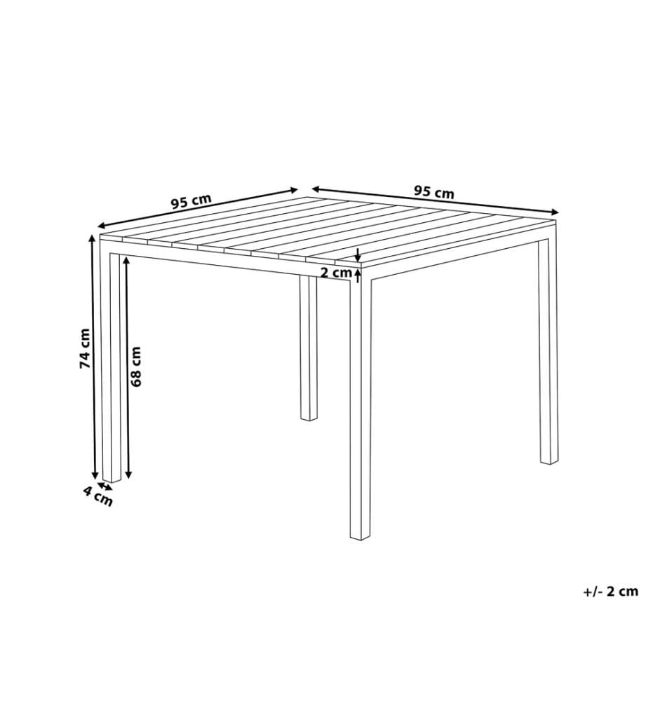 Tavolo da pranzo da giardino PRATO 95 cm 95 cm Beige
