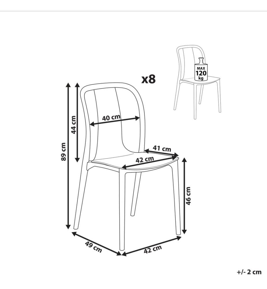 Gartenstuhl 8er Set SPEZIA Weiss