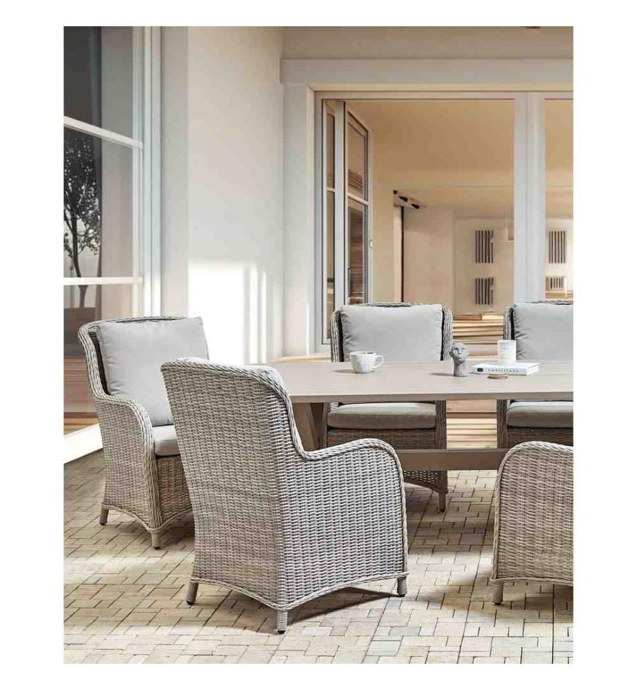 Ensemble de 2 fauteuils de jardin CASCAIS Polyrotin Beige