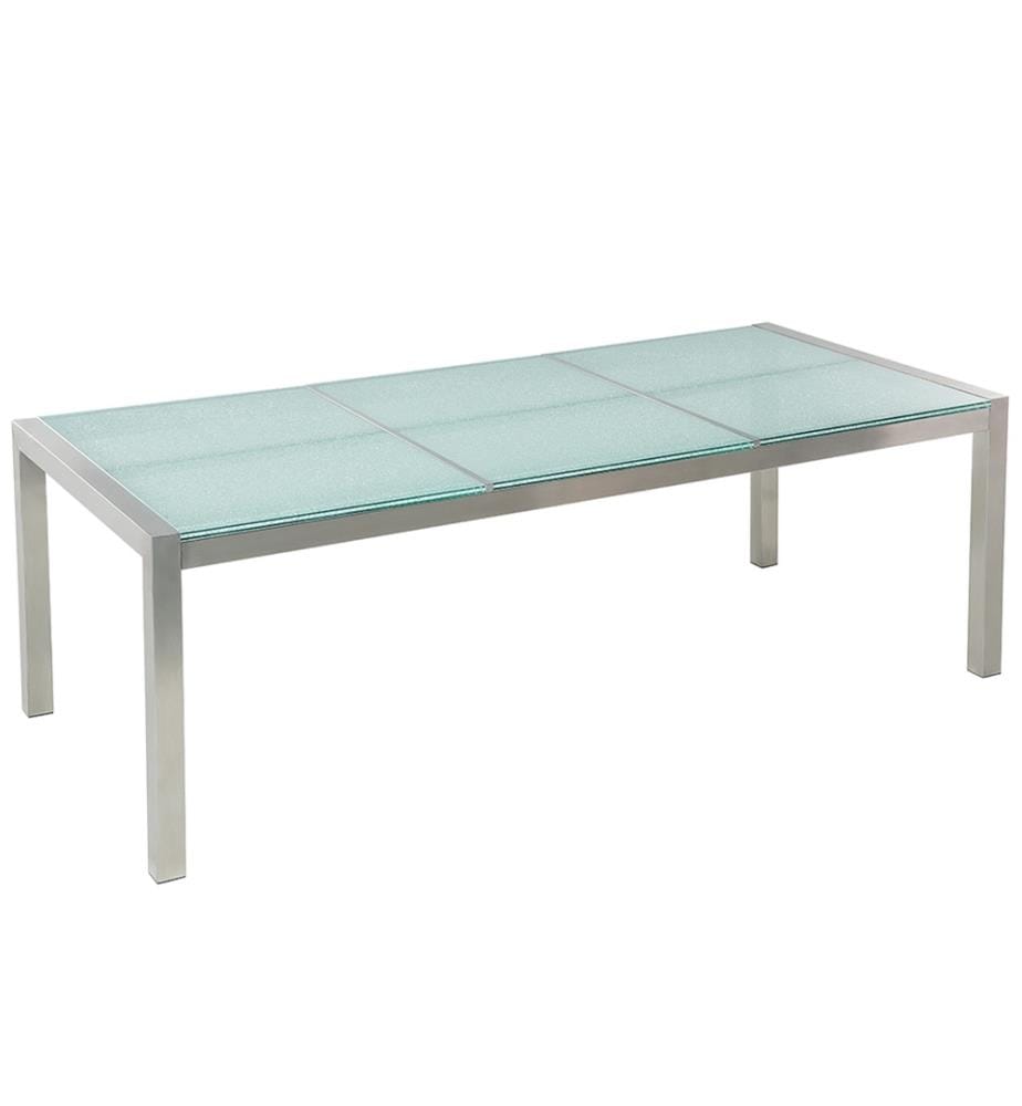Gartentisch GROSSETO 220 cm 100 cm Crashglas Transparent