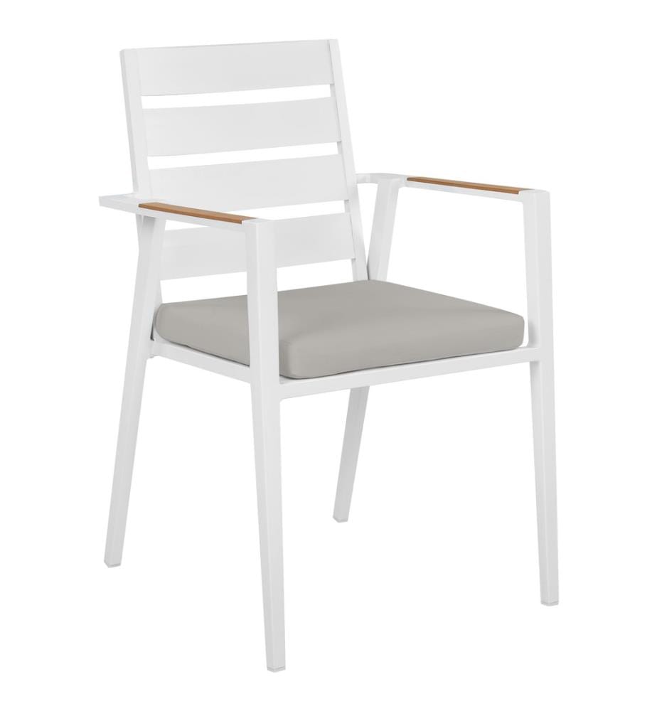 Set mit 6 Stühlen und Sitzkissen TAVIANO Metall Grau