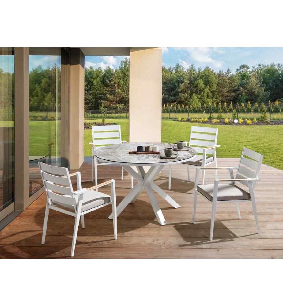 Tavolo da pranzo da giardino MALETTO 120 cm 120 cm Vetro Grigio scuro