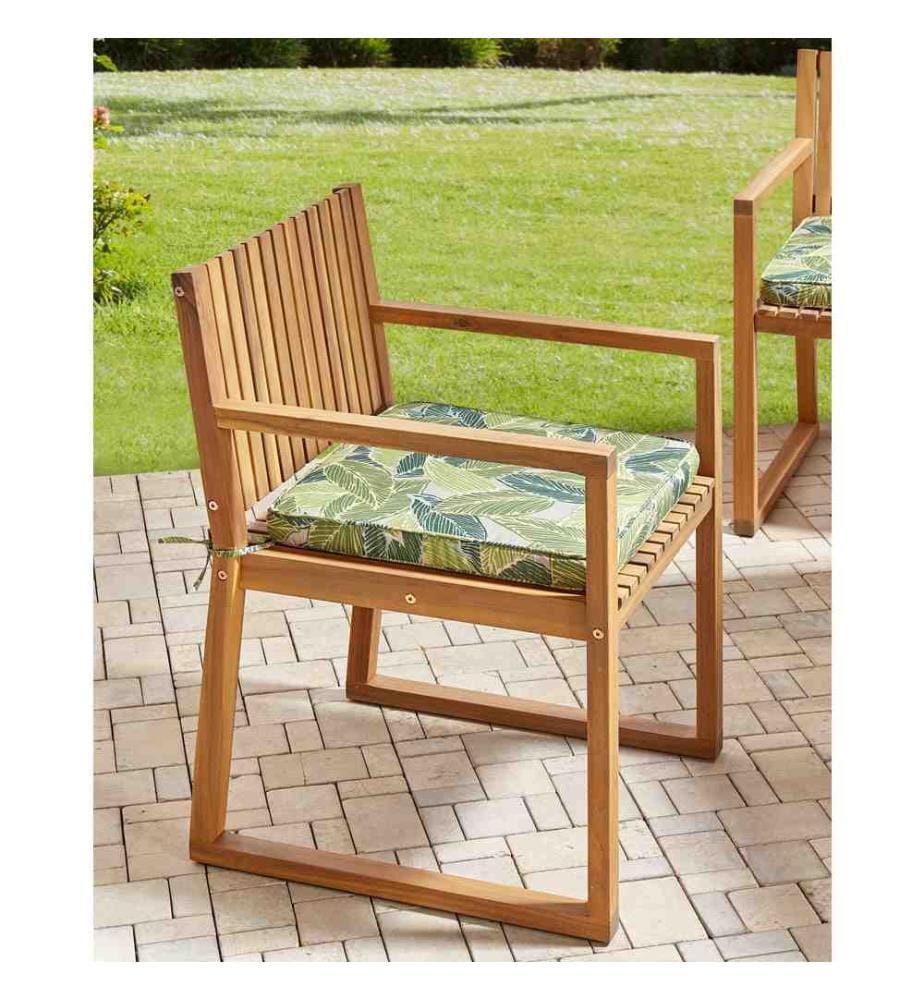 Lot de 8 chaises de jardin avec coussins SASSARI II Bois d'acacia certifié Vert