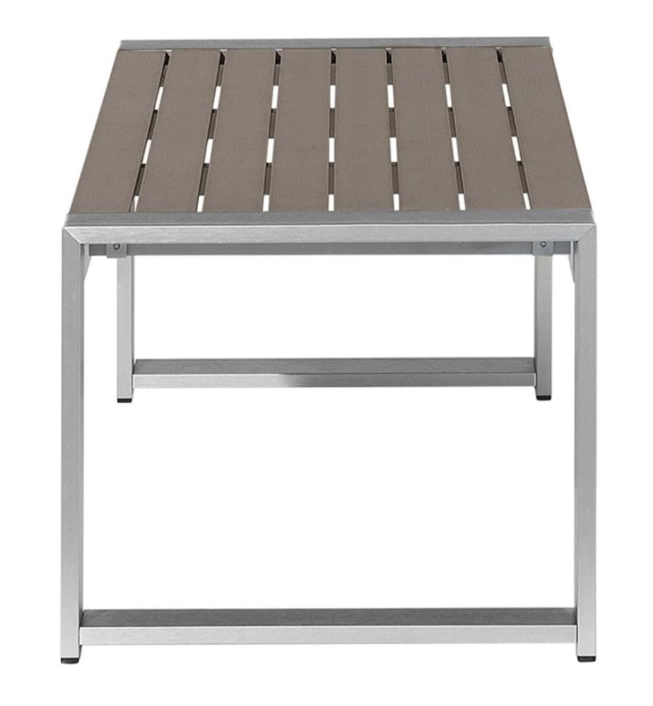 Table basse de jardin SALERNO 90 cm 50 cm Métal Gris foncé