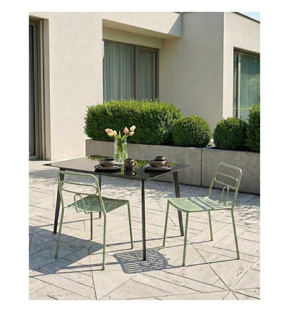 Gartenstuhl 2er Set AGEROLA Metall Hellgrün