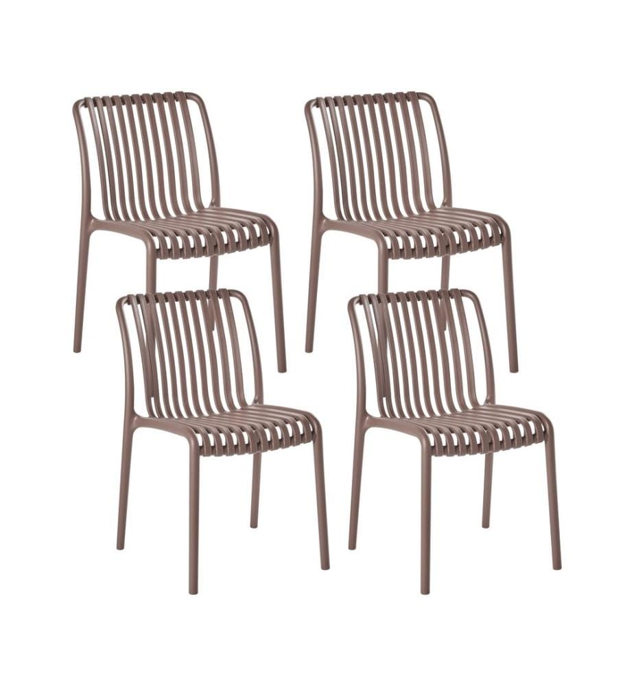 Gartenstuhl 4er Set ARICCIA Braun
