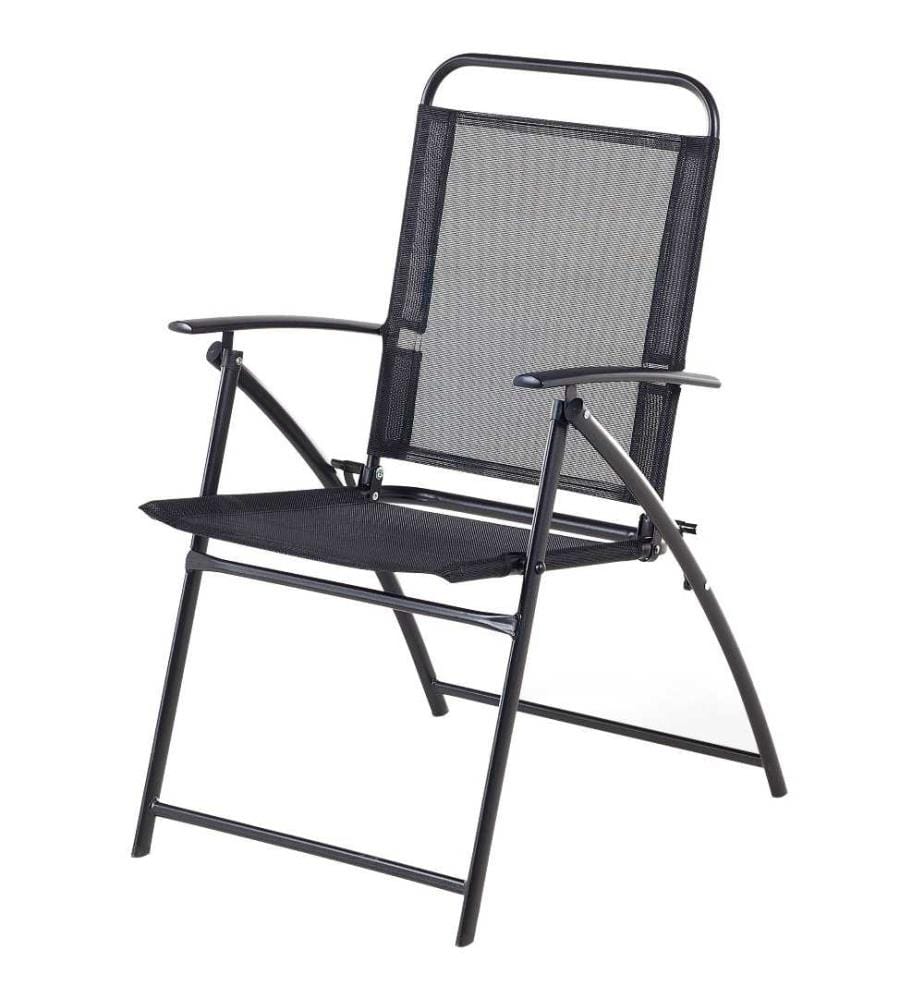 Gartenstuhl 4er Set LIVO Metall Schwarz
