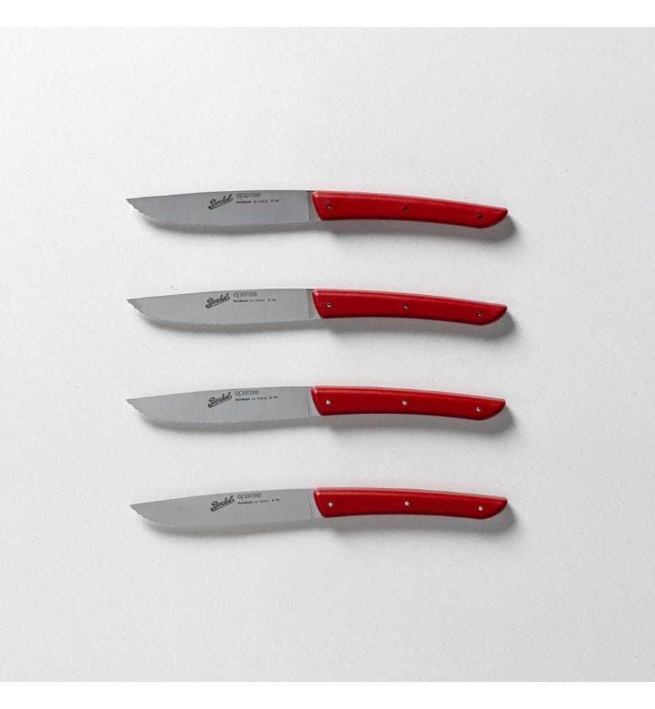 Color Set de 4 couteaux à steak rouge dentelé