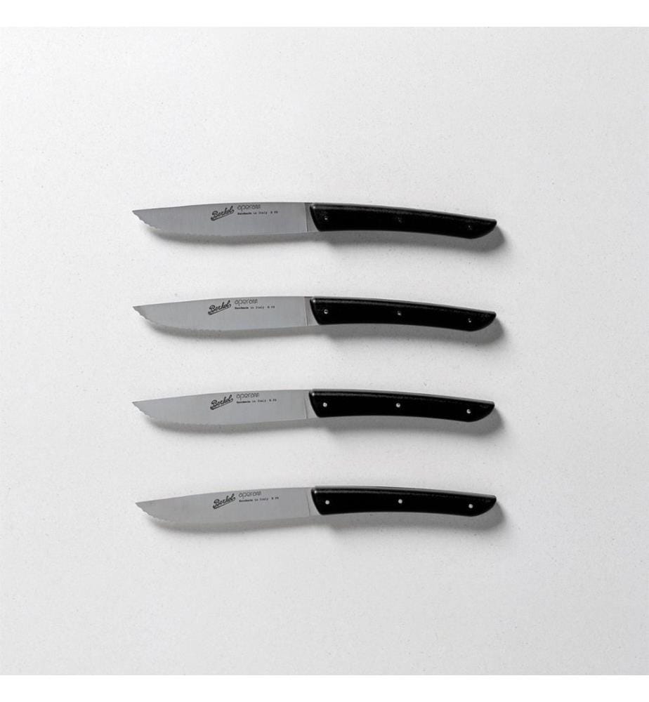 Color Set de 4 couteaux à steak noir dentelé