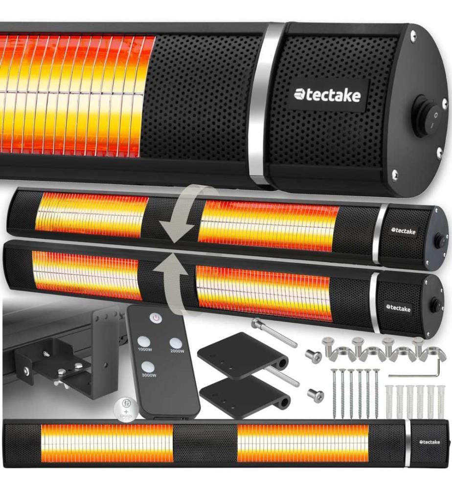 Radiatore ad infrarossi Solaris Horizon 3000W, cassa in alluminio - nero