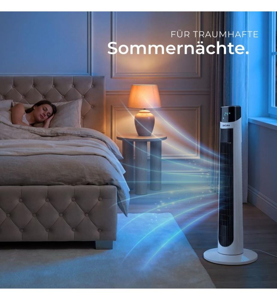 Turmventilator Arktis 3 Modi, 3 Stufen, 90° Schwenkfunktion - weiss