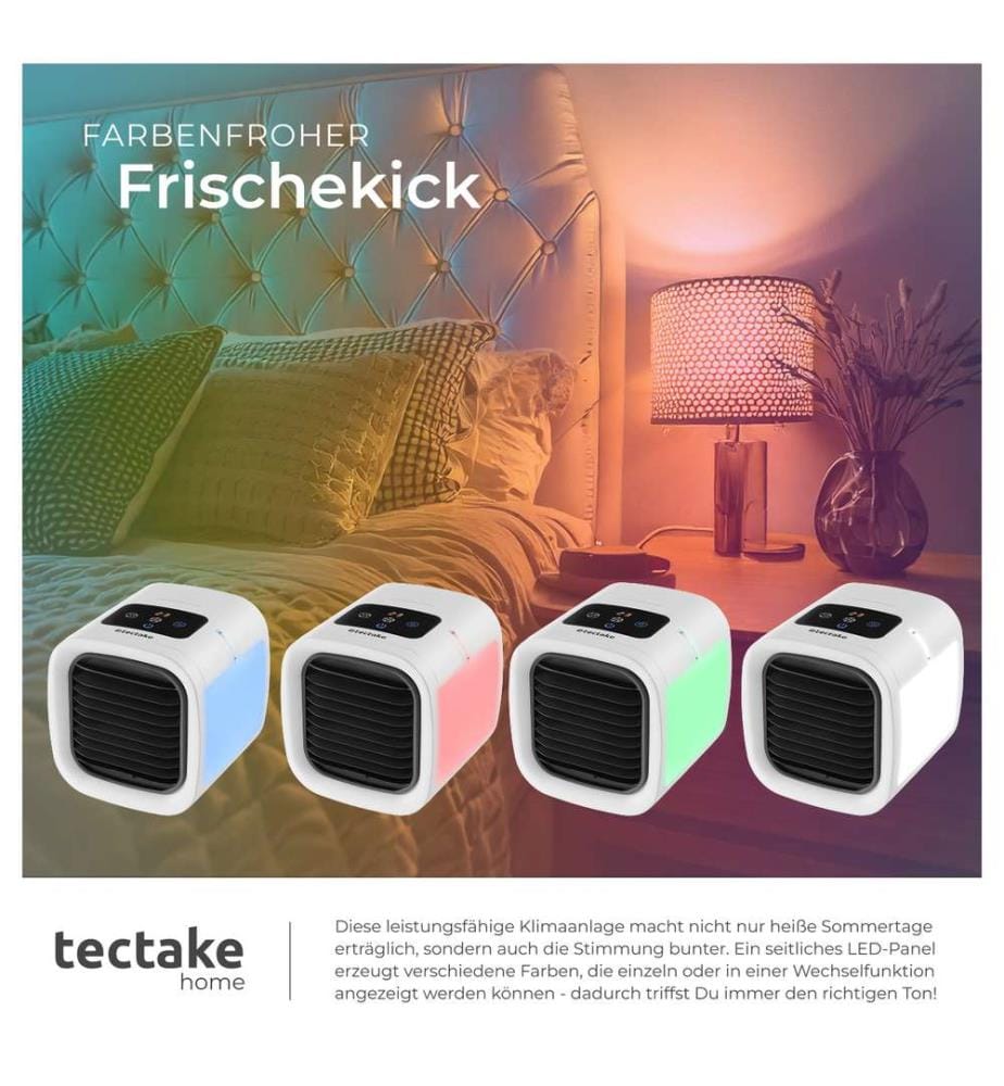 3in1 Luftkühler Frosty mit LED-Beleuchtung, 2 Kühlstufen, 8W - weiss